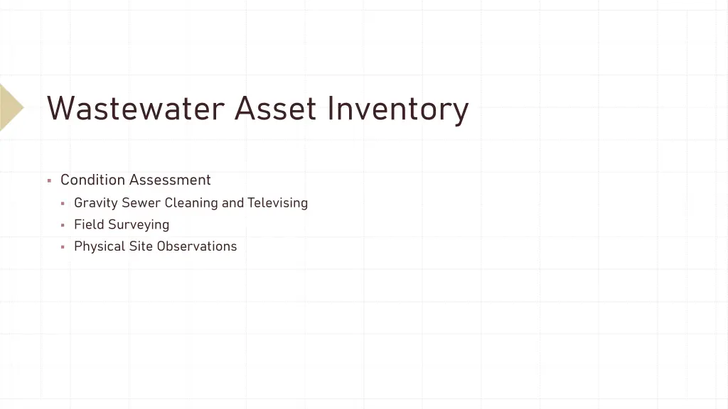 wastewater asset inventory