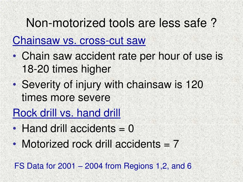 non motorized tools are less safe chainsaw