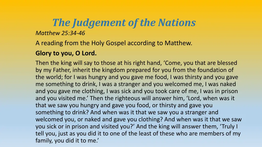 the judgement of the nations matthew