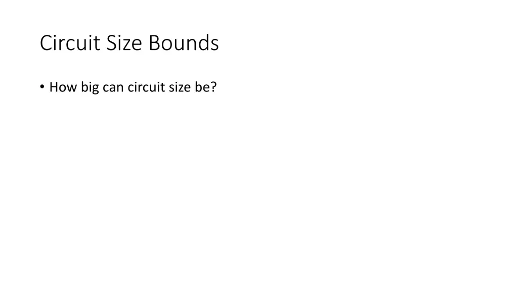 circuit size bounds