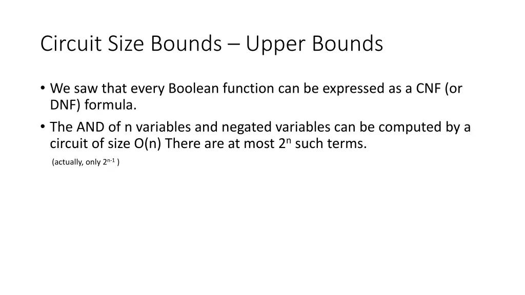 circuit size bounds upper bounds 1