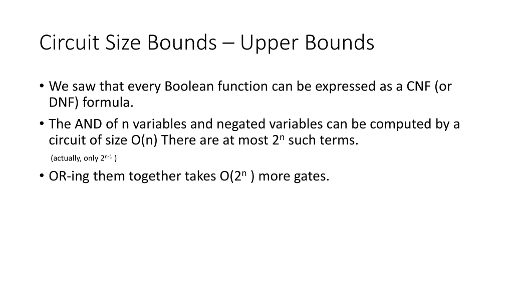 circuit size bounds upper bounds 2