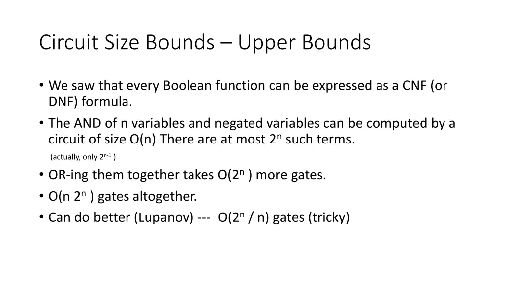 circuit size bounds upper bounds 4