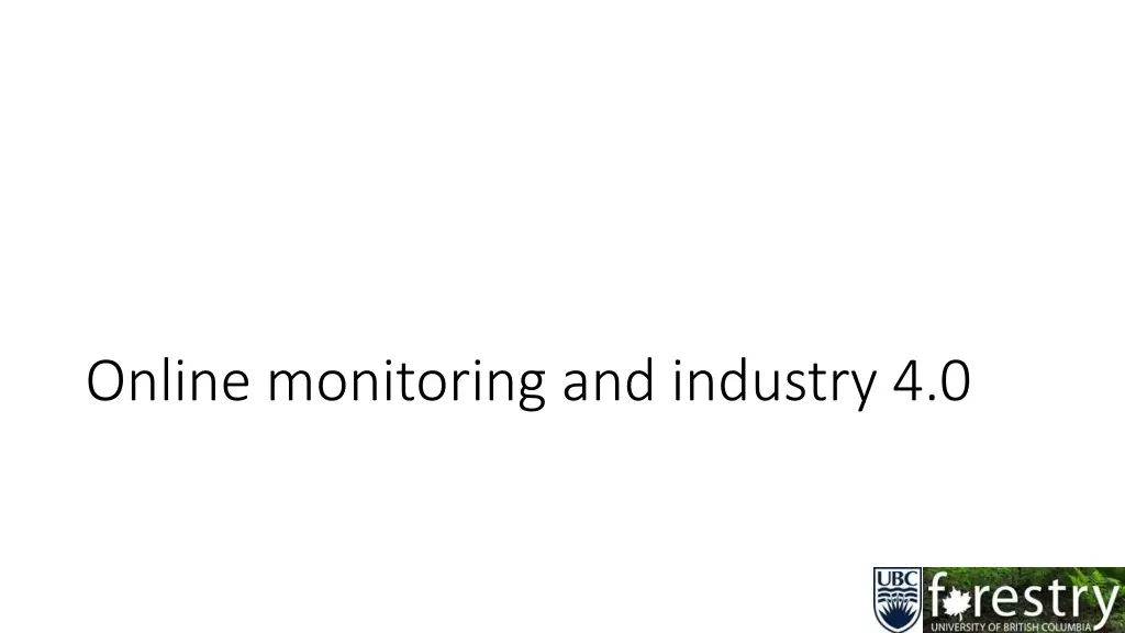 online monitoring and industry 4 0