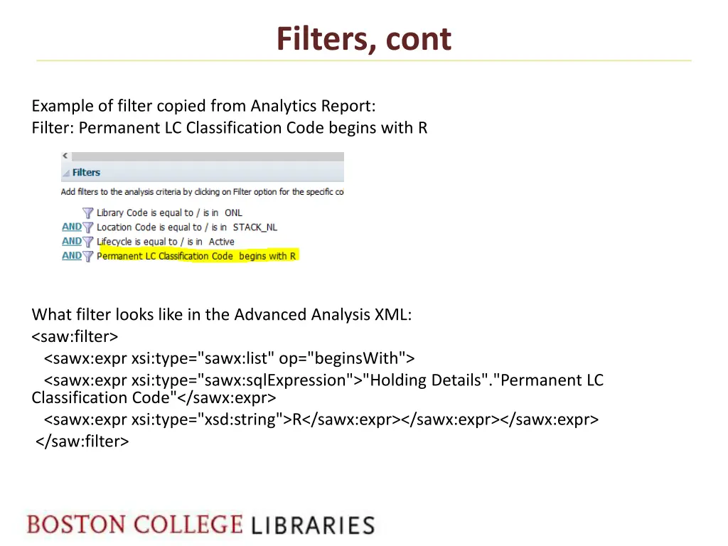 filters cont 1