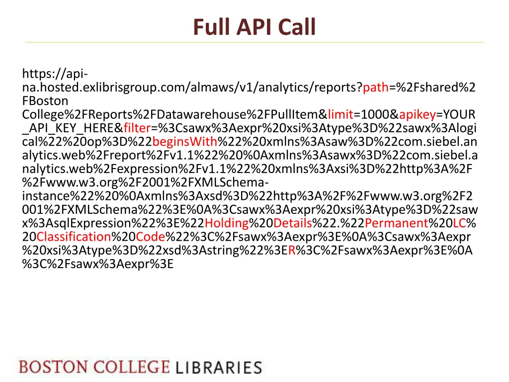 full api call