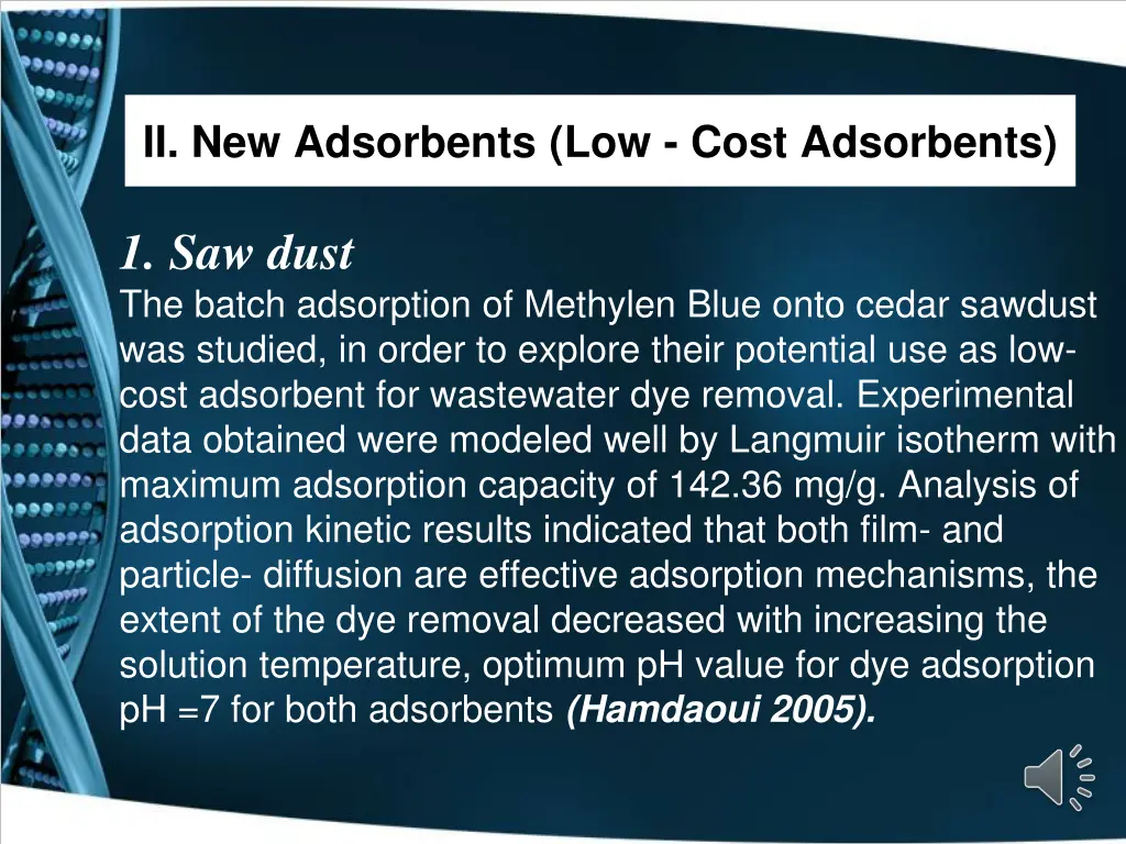 ii new adsorbents low cost adsorbents 13