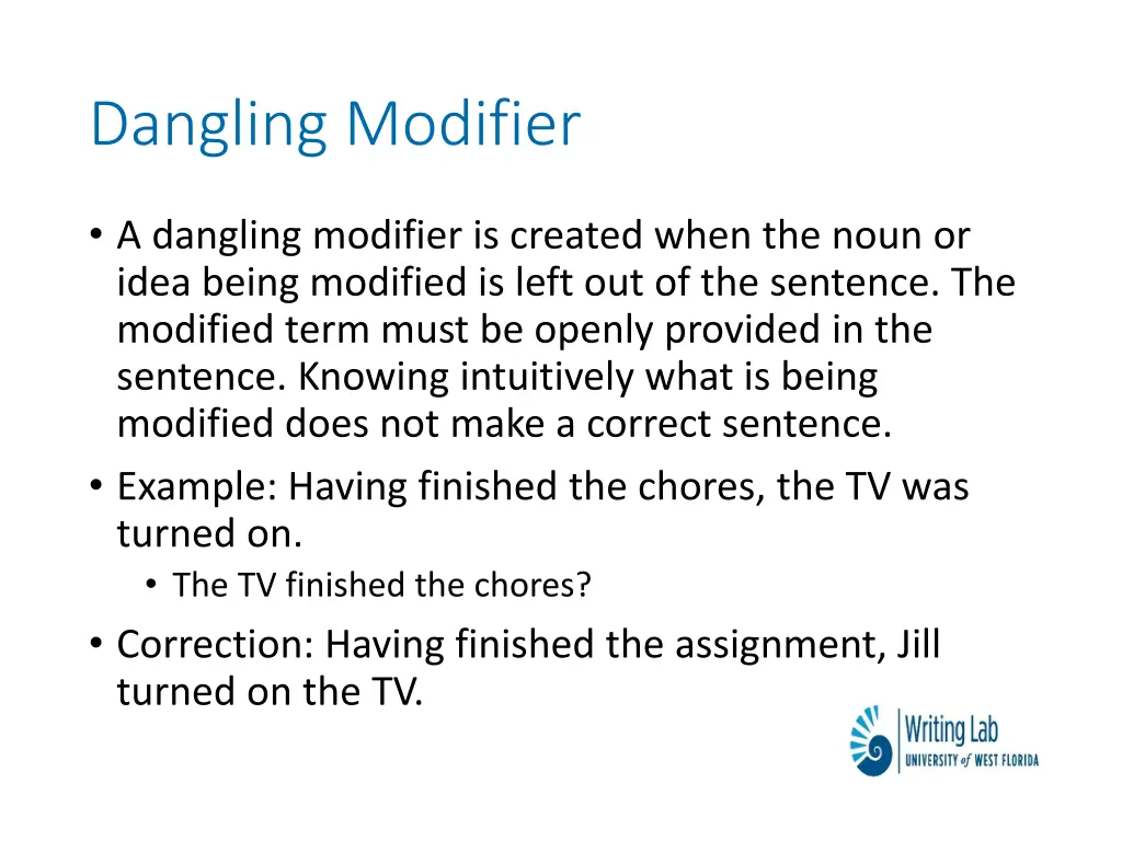 dangling modifier