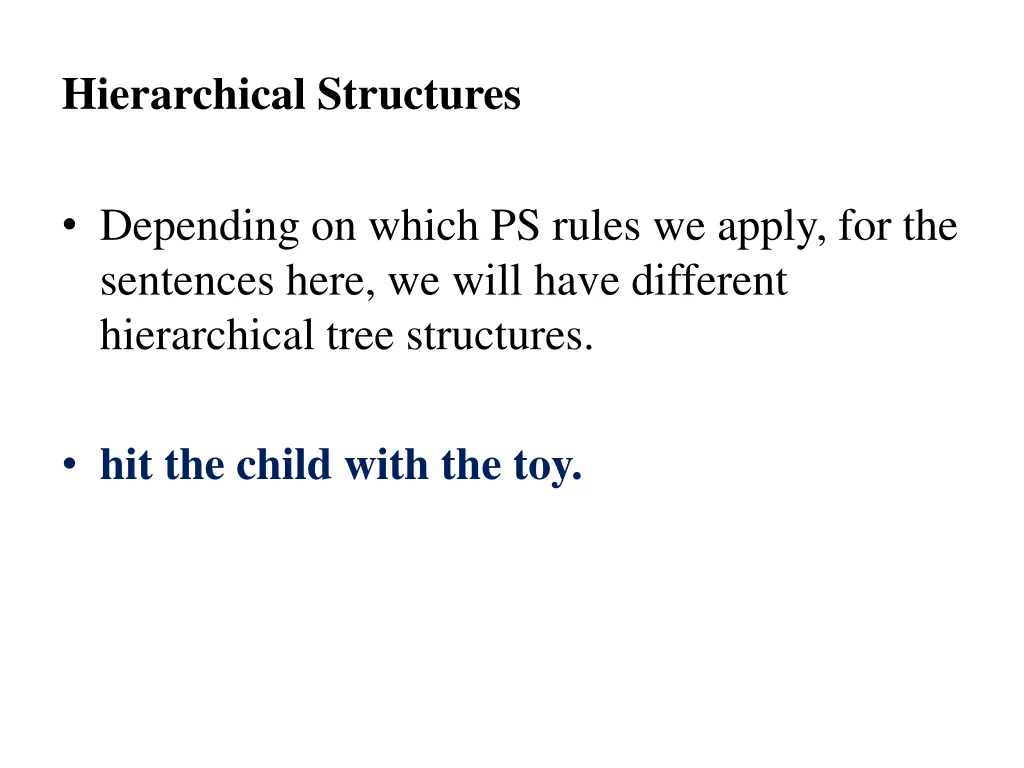 hierarchical structures