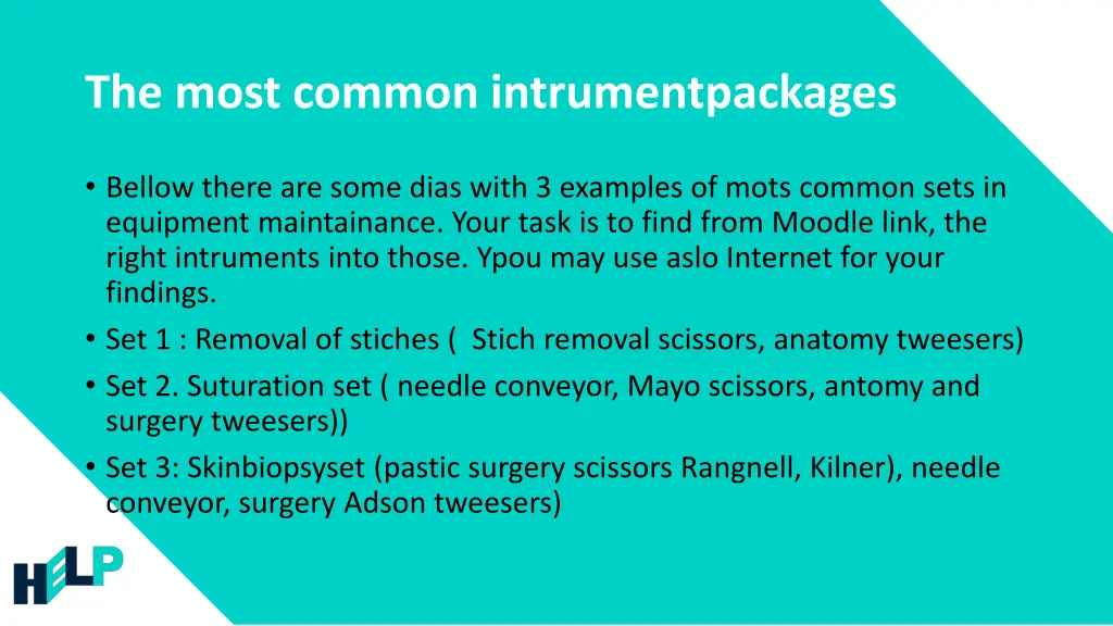 the most common intrumentpackages