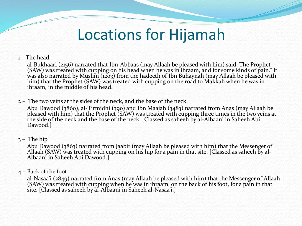 locations for hijamah