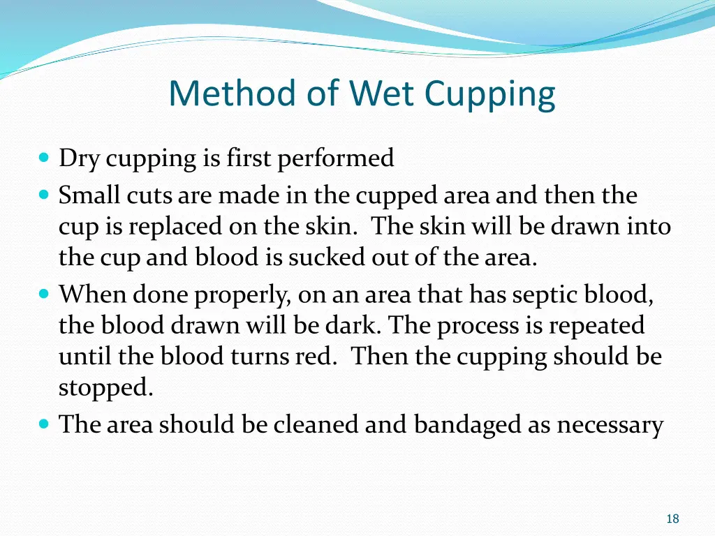 method of wet cupping