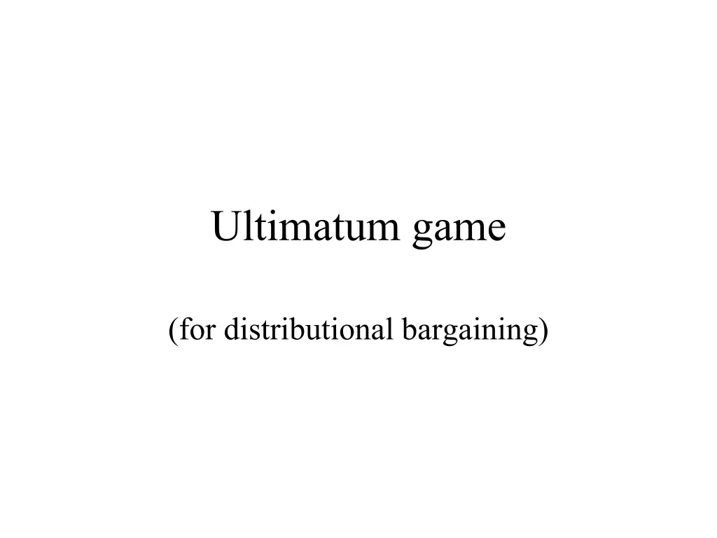 ultimatum game