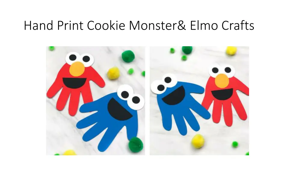 hand print cookie monster elmo crafts