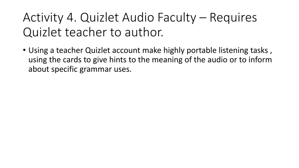 activity 4 quizlet audio faculty requires quizlet