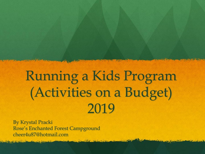 running a kids program activities on a budget