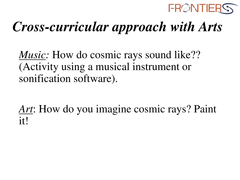 cross curricular approach with arts