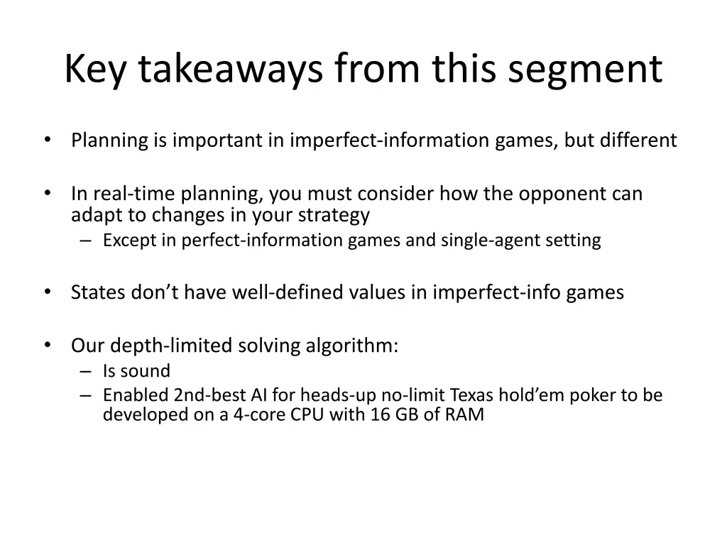 key takeaways from this segment