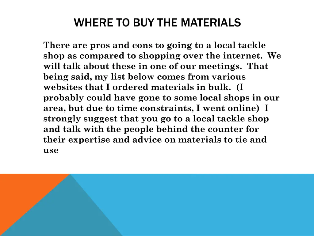 where to buy the materials