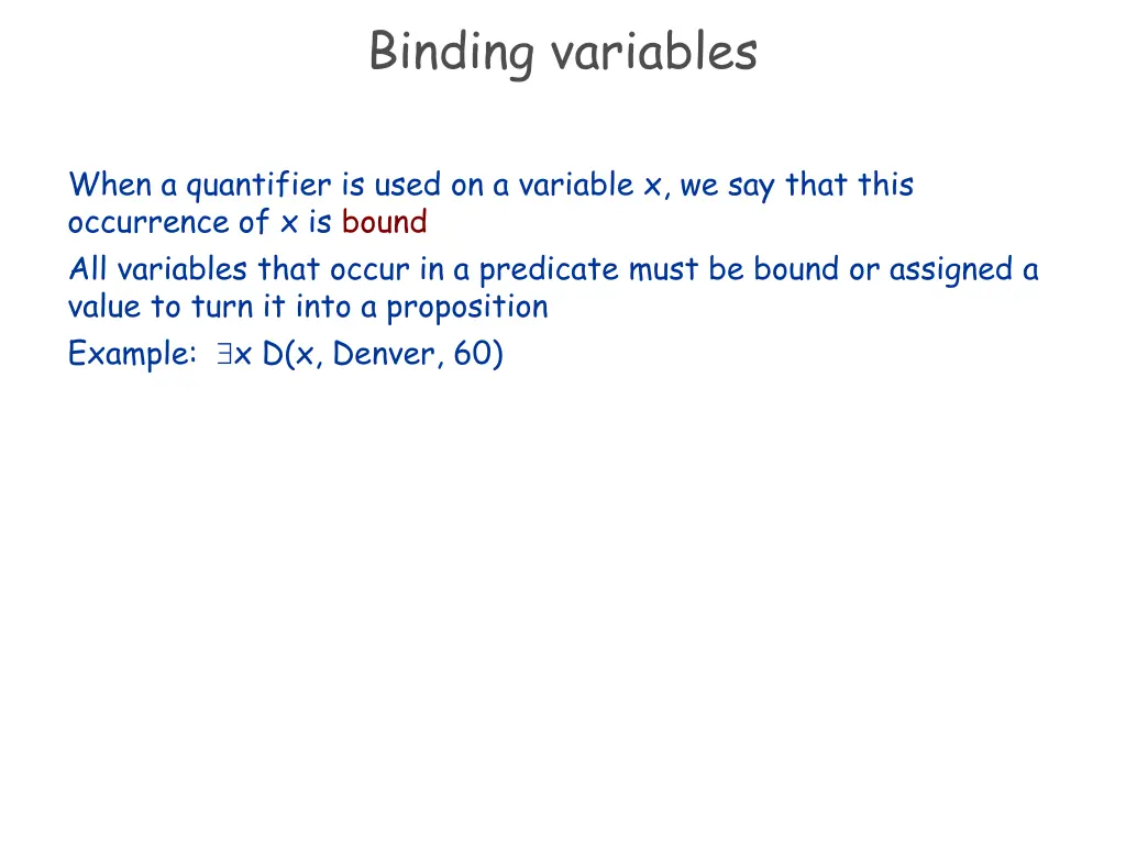 binding variables