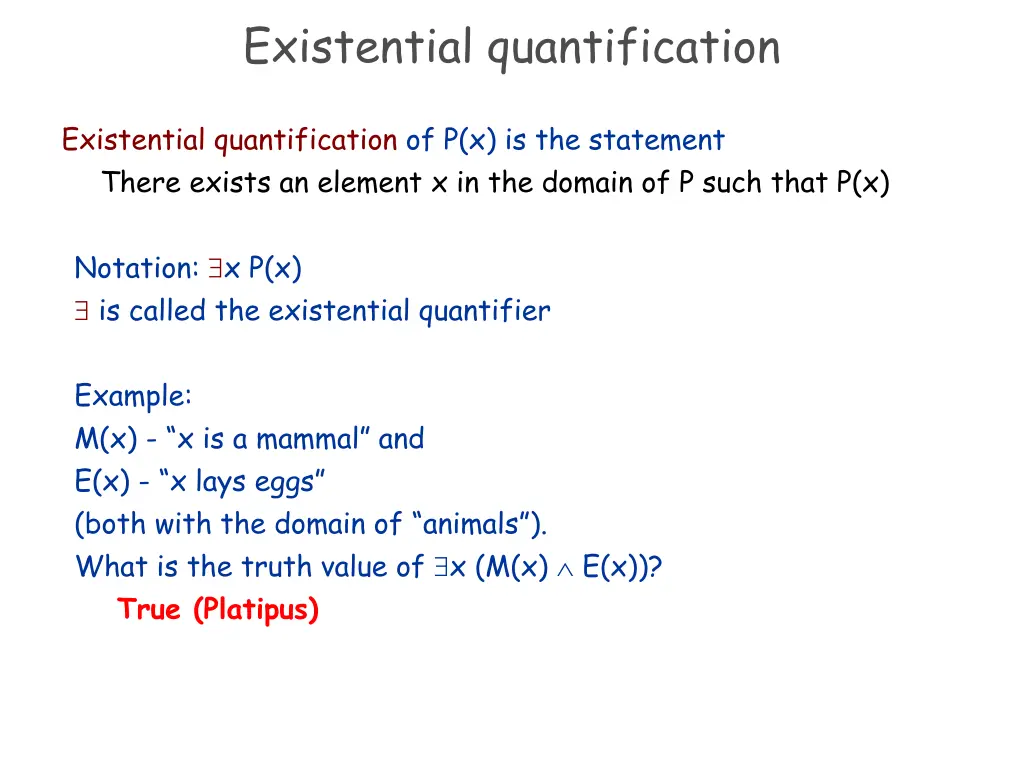 existential quantification