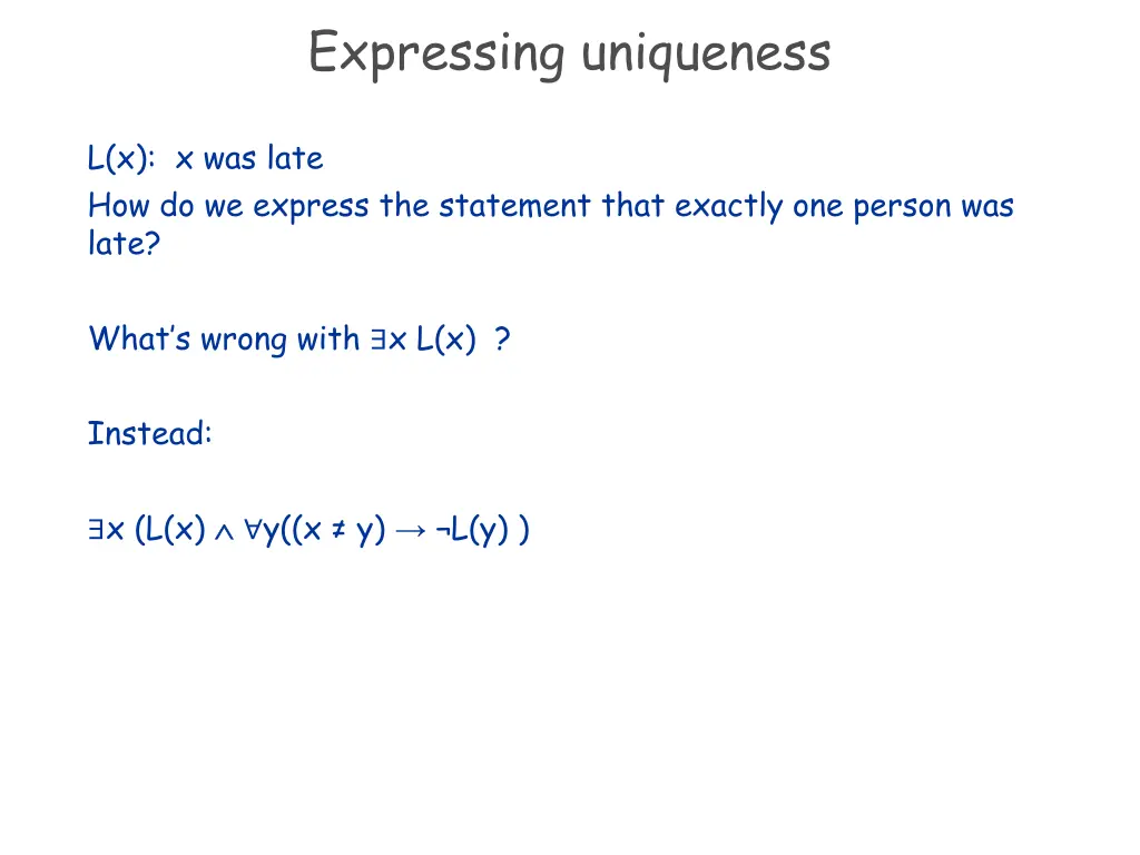 expressing uniqueness 1