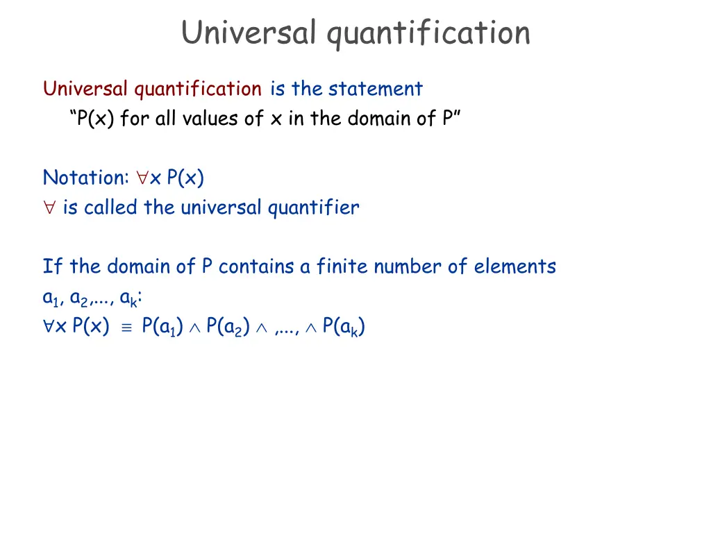 universal quantification