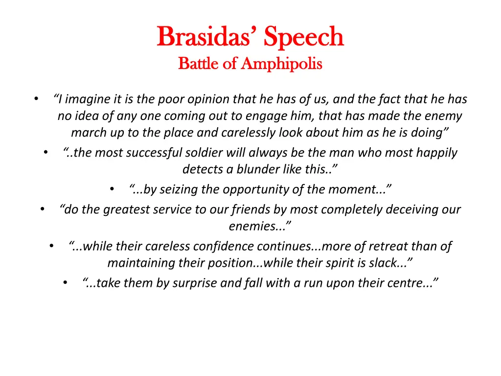 brasidas brasidas speech speech battle of battle