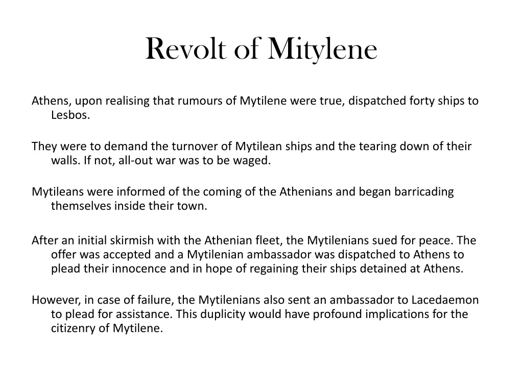 revolt of mitylene