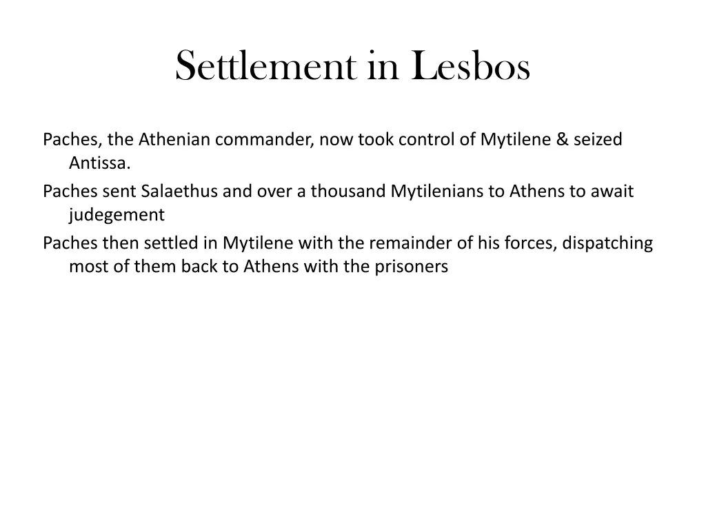 settlement in lesbos