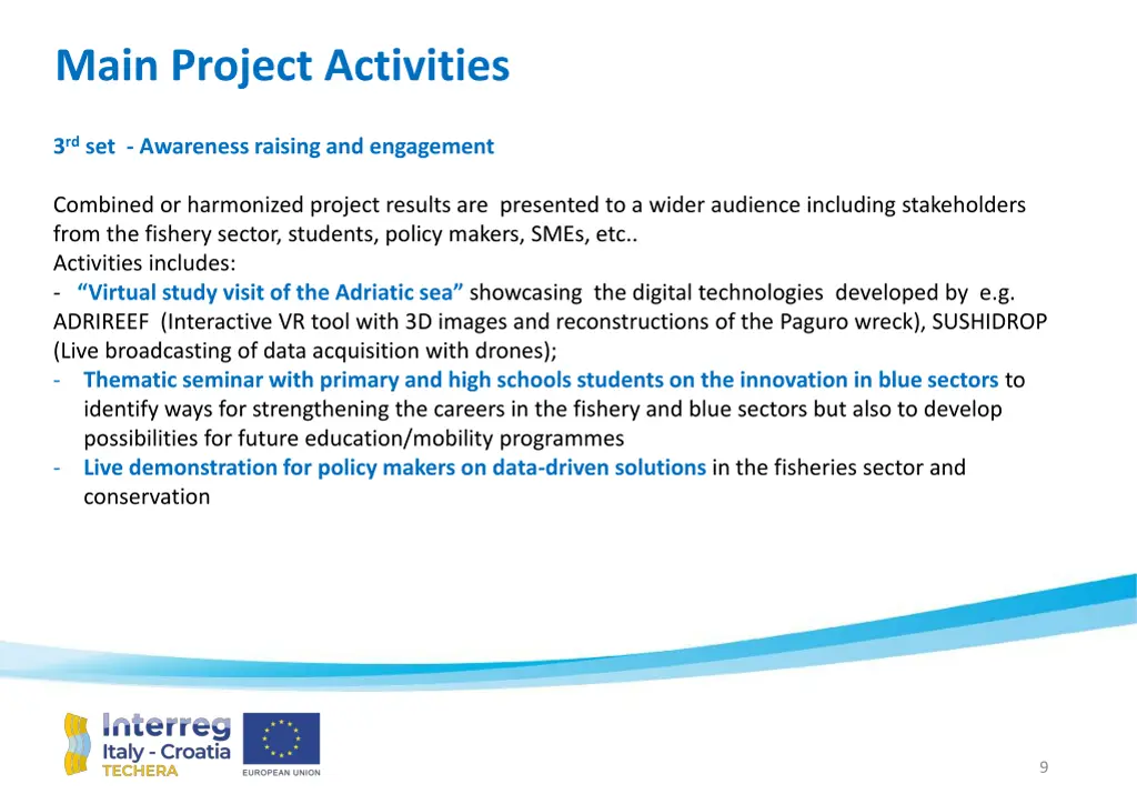 main project activities 1