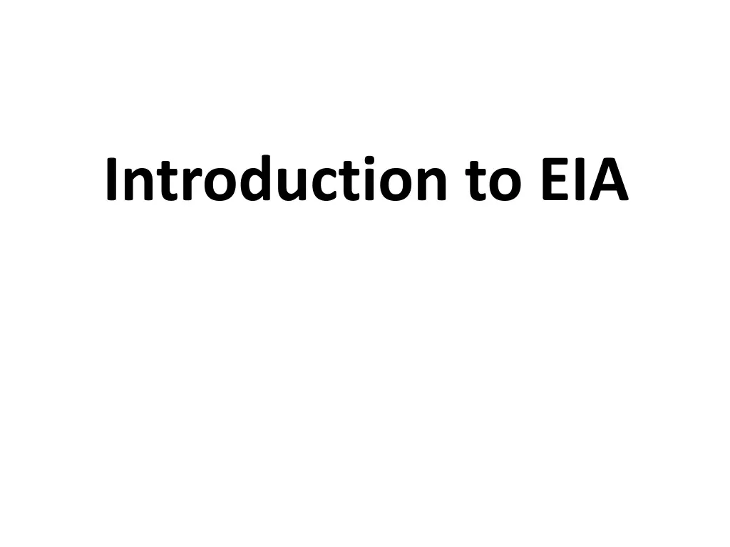 introduction to eia