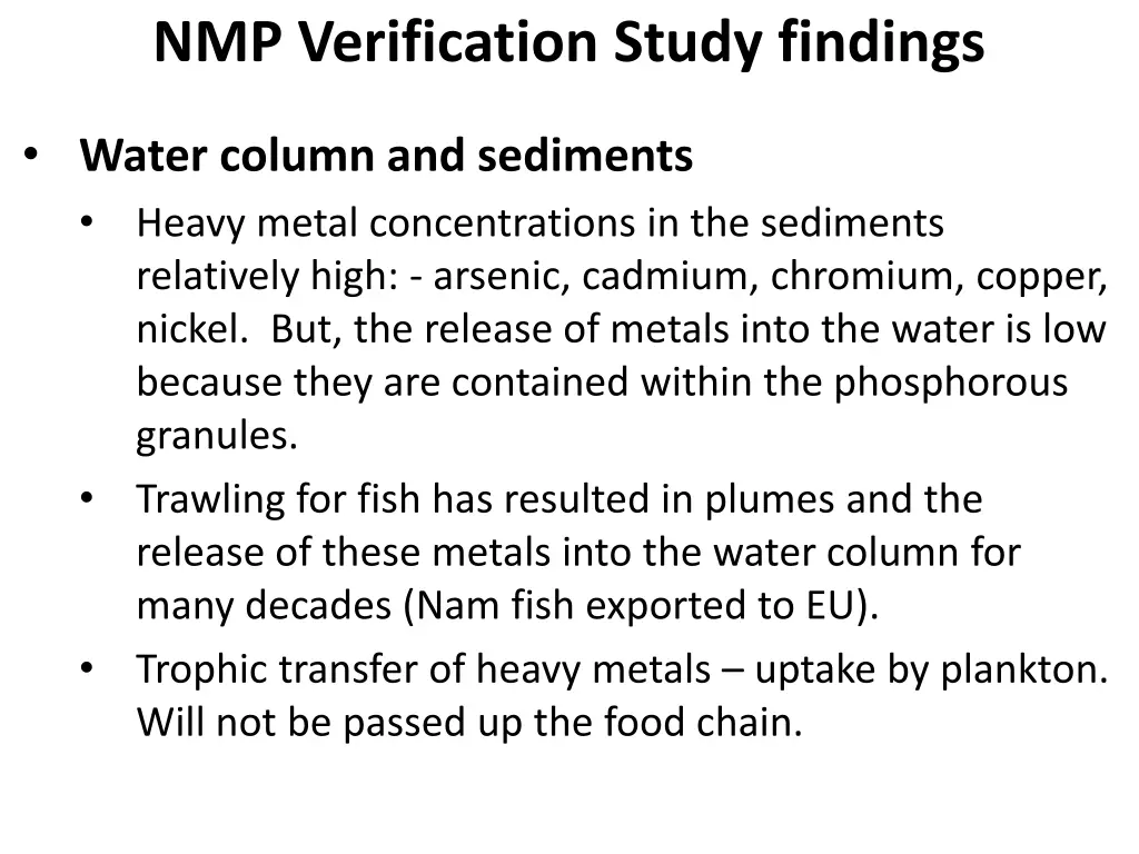 nmp verification study findings 2