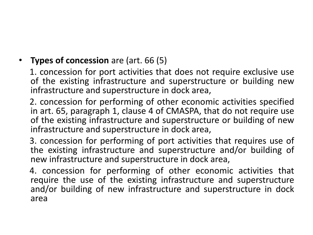 types of concession are art 66 5 1 concession