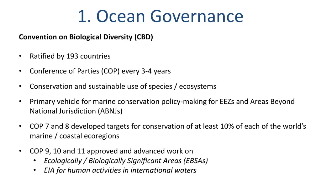 1 ocean governance