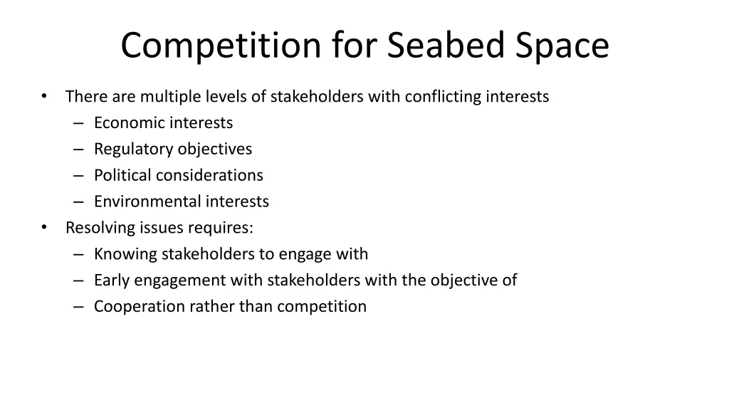 competition for seabed space 1