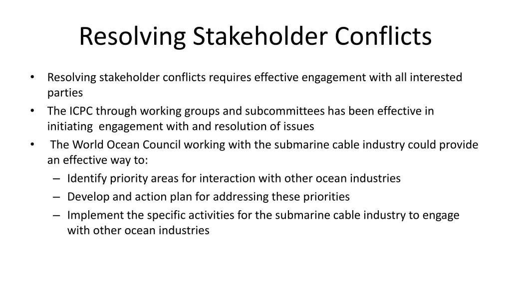 resolving stakeholder conflicts