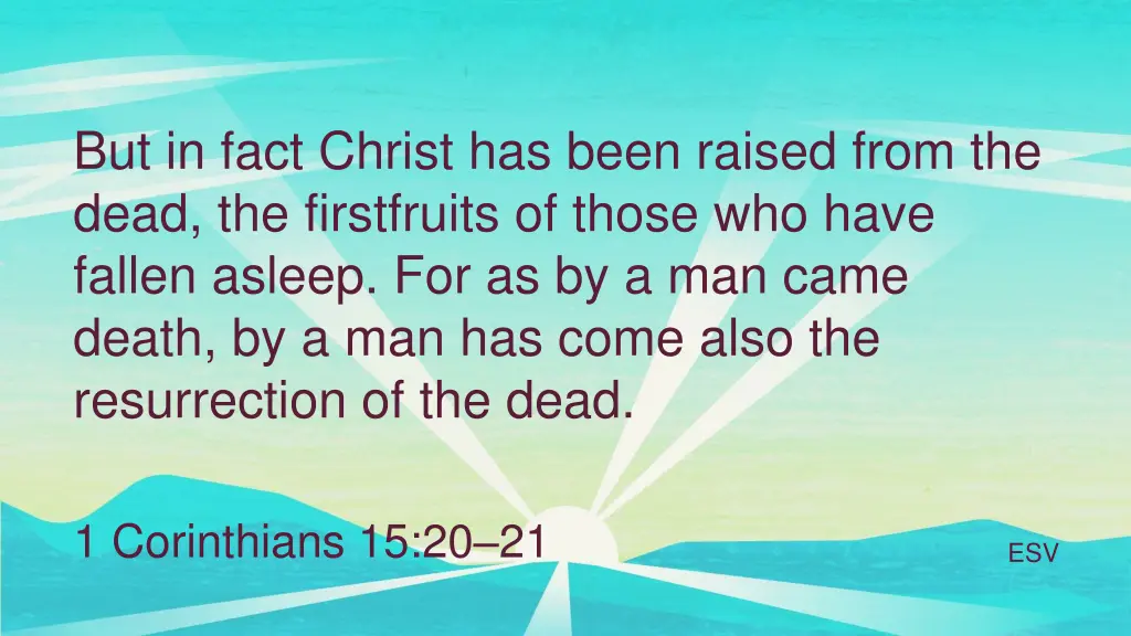 but in fact christ has been raised from the dead