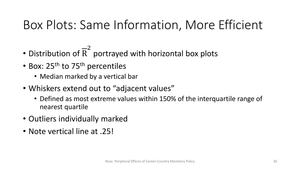 box plots same information more efficient