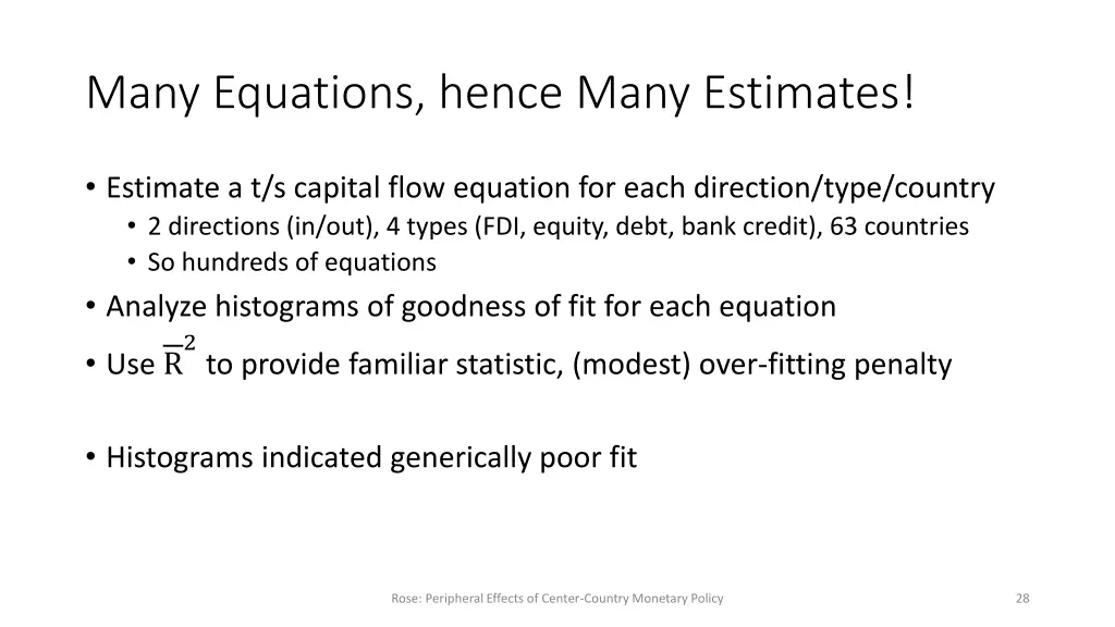 many equations hence many estimates