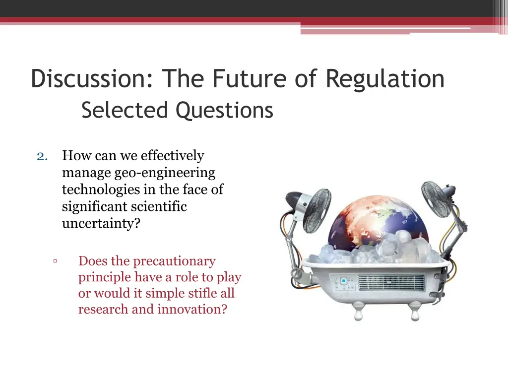 discussion the future of regulation selected 1