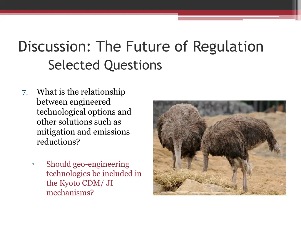 discussion the future of regulation selected 6