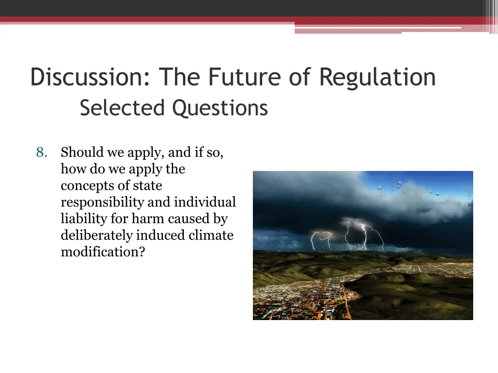 discussion the future of regulation selected 7