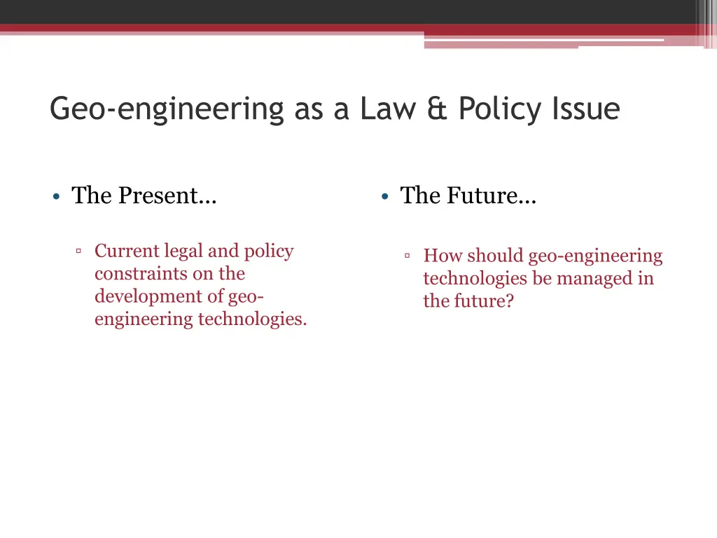 geo engineering as a law policy issue 1