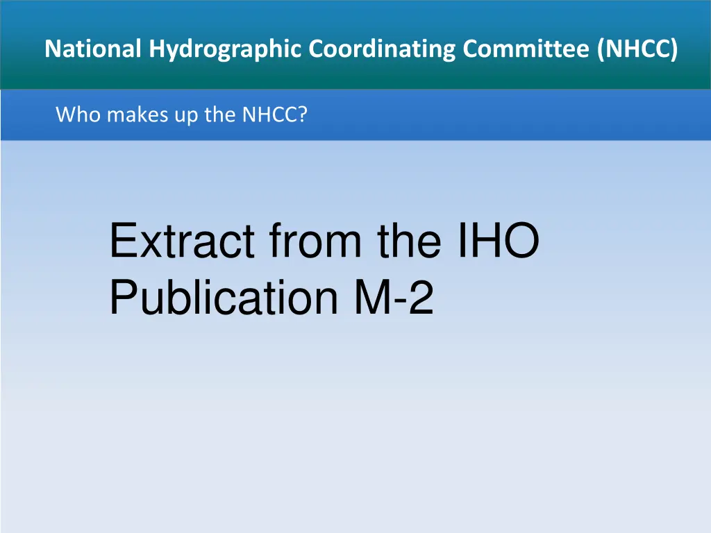 national hydrographic coordinating committee nhcc 5