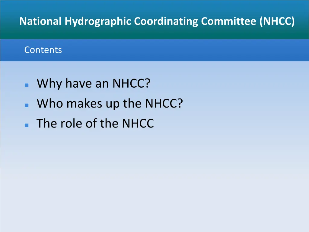 national hydrographic coordinating committee nhcc