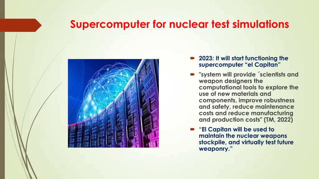 supercomputer for nuclear test simulations