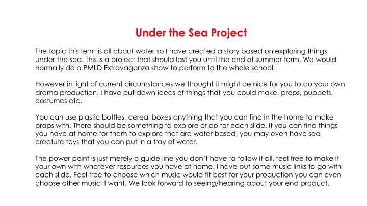 under the sea project