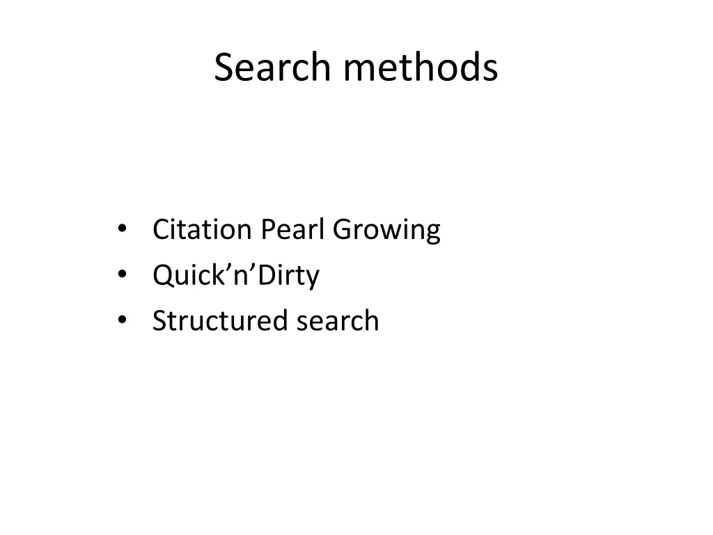 search methods