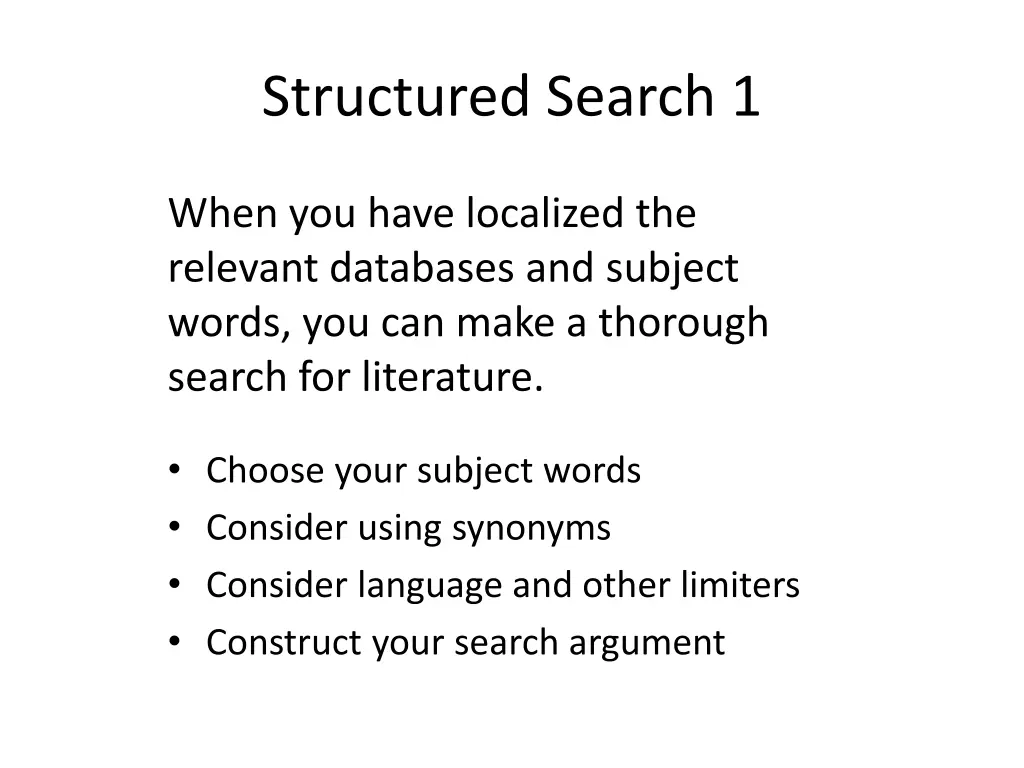 structured search 1